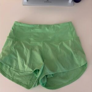 Green Lululemon High Rise Shorts